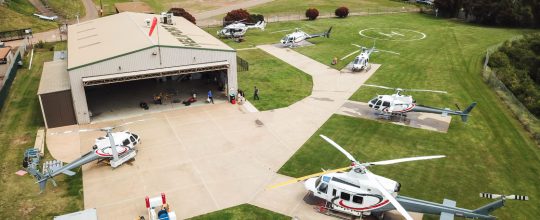 Different types of helicopters used around Alpine